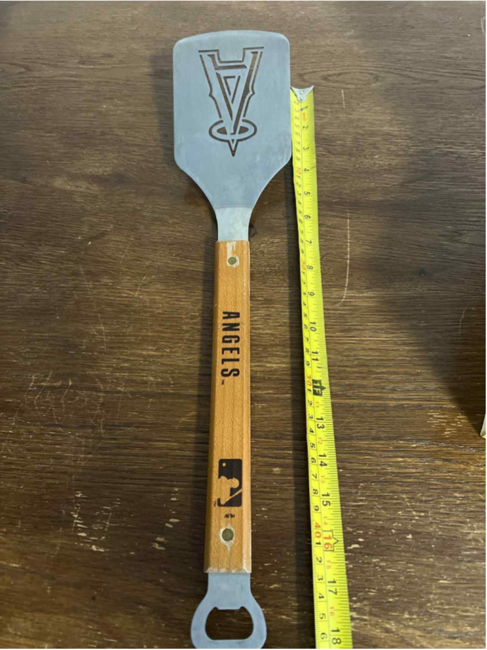 Los Angeles Angels MLB BBQ Spatula 16” Cutout Stainless Steel w/ Wood Handle